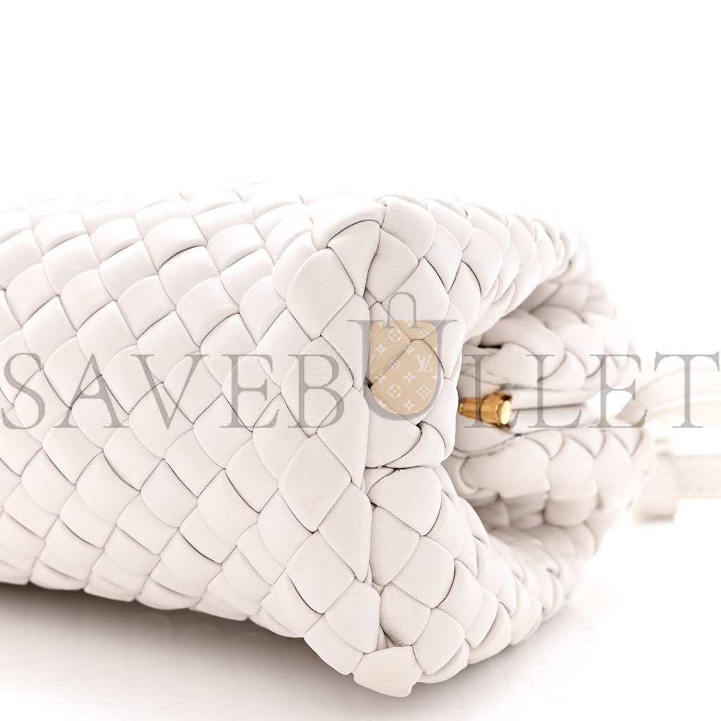 BOTTEGA VENETA NAPPA INTRECCIATO MINI TOP HANDLE SHOULDER BAG CHALK (22*17*9cm) BOTTEGA VENETA NAPPA INTRECCIATO MINI TOP HANDLE SHOULDER BAG CHALK (22*17*9cm)
